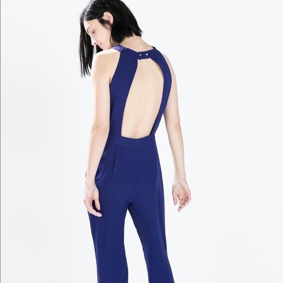 Zara Other Zara Royal Blue Backless Jumpsuit Poshmark
